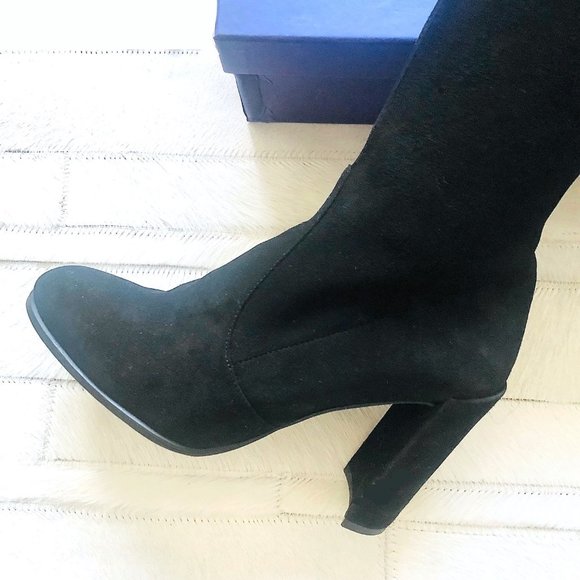 2xHP🎉 Stuart Weitzman Highland Over-The-Knee Suede Boots in Black - Picture 6 of 12